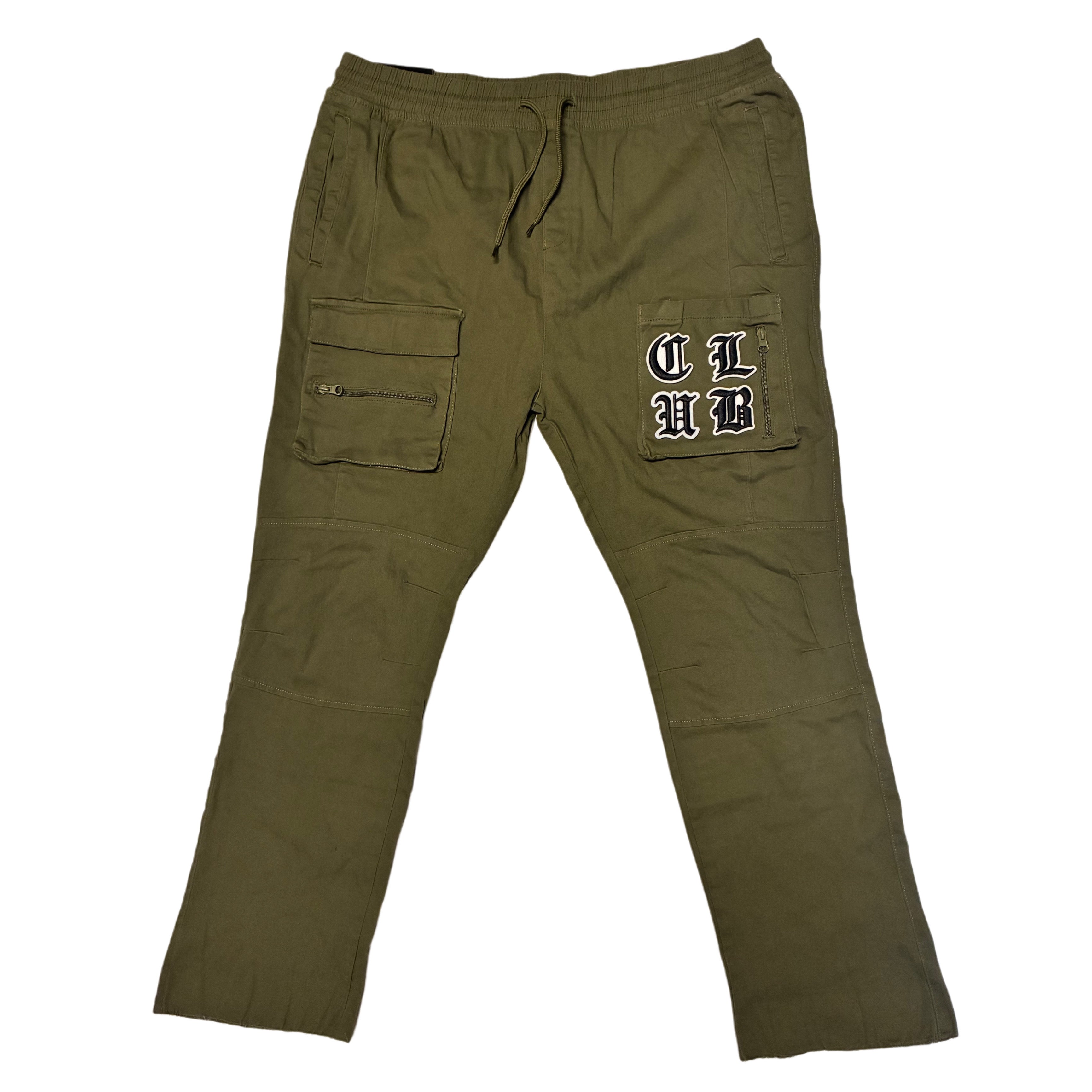 “CLUB” Cargo Pants (Olive)